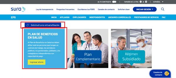 QUIERO AFILIARME PLAN DE BENEFICIOS EN SALUD EPS SURA