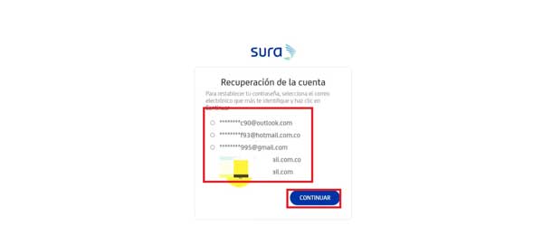 VERIFICACION CORREO INICIAR SESION SERVICIOS EN LINEA AFILIADOS EPS SURA