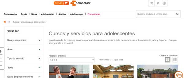 CATEGORIA ADOLESCENTES TIENDA COMPENSAR