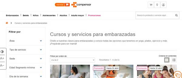 CATEGORIA EMBARAZADAS TIENDA COMPENSAR