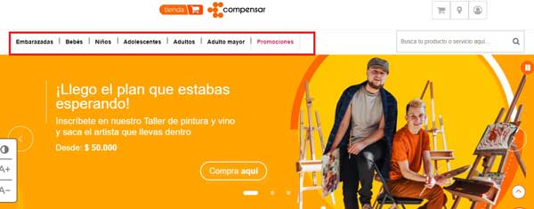 CATEGORIAS TIENDA COMPENSAR