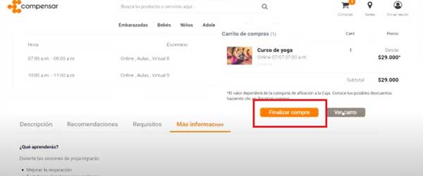 FINALIZAR COMPRA TIENDA COMPENSAR
