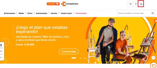 INICIAR SESION TIENDA COMPENSAR