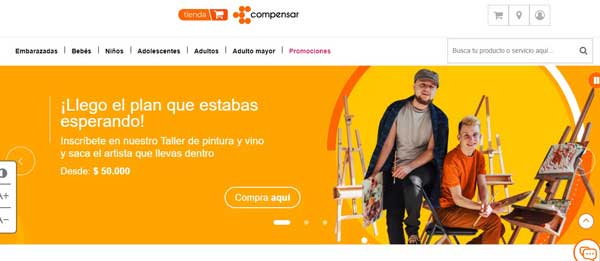 PAGINA PRINCIPAL TIENDA COMPENSAR
