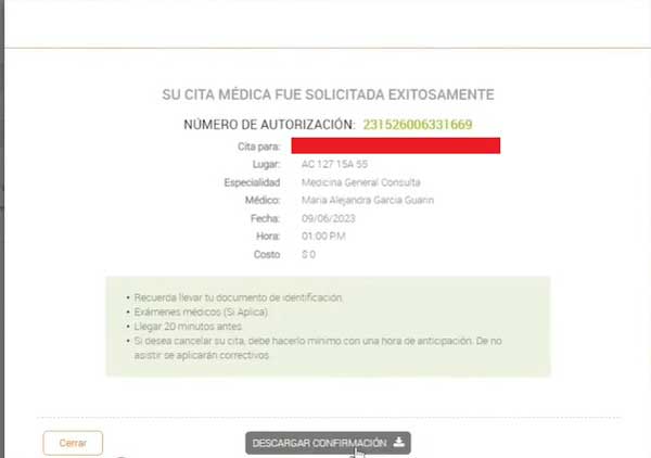 RESUMEN CITA CITAS COMPENSAR