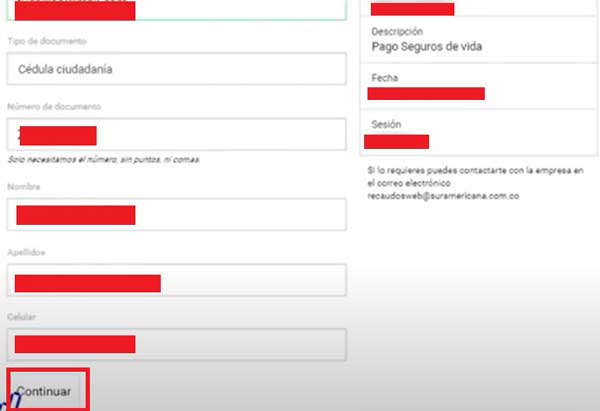 DATOS TITULAR DE LA TARJETA SURA PAGO EXPRESS