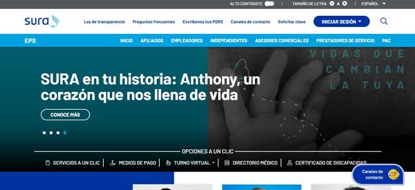 PAGINA PRINCIPAL EPS SURA