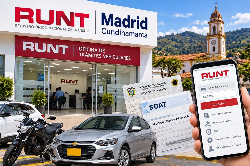 RUNT Madrid Cundinamarca consultas de vehículos y trámites de tránsito